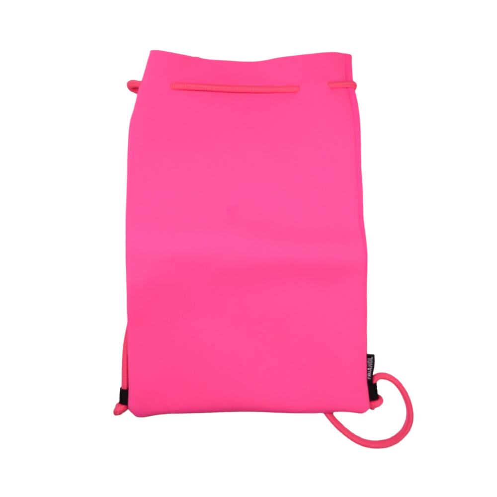 TRIANGL Hot Pink Neoprene Pullstring Backpack Sac Barbiecore